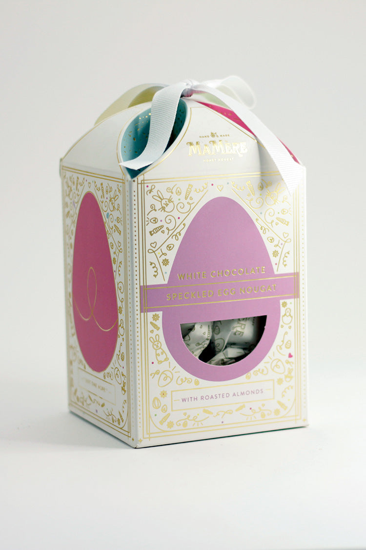 White Choc Speckled Egg Nougat Gift Box 185g