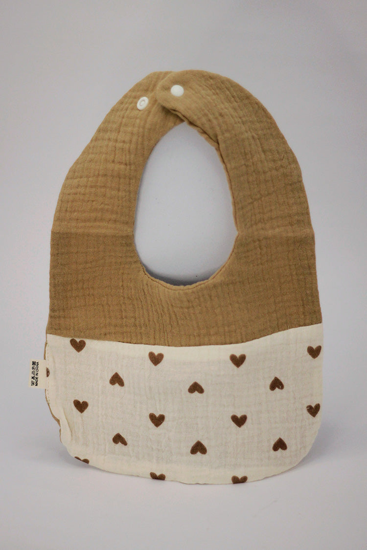 Cotton Baby Bib - Hearts