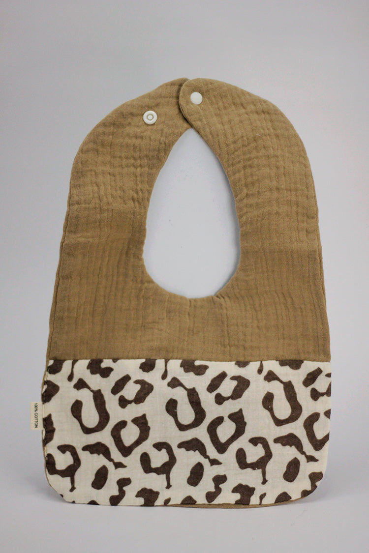 Cotton Baby Bib - Leopard Print