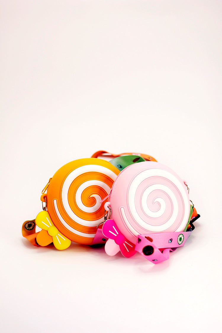 Silicone Round Swirl Bag - Orange