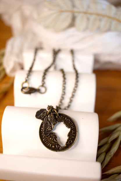 Africa Coin Cut Pendant