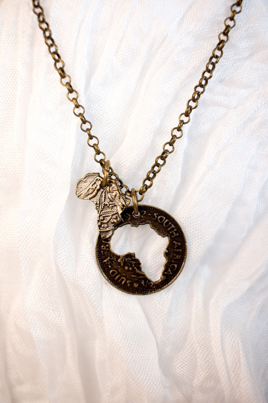 Africa Coin Cut Pendant