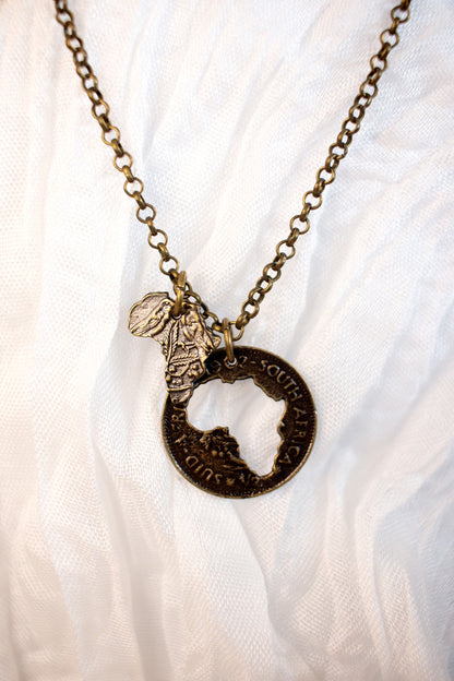 Africa Coin Cut Pendant