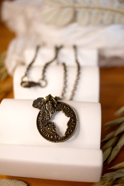 Africa Coin Cut Pendant