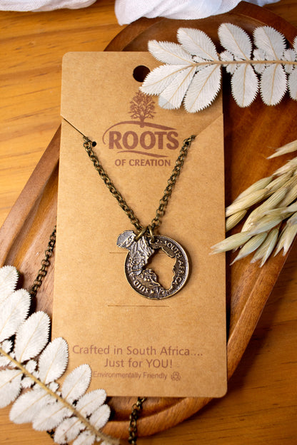 Africa Coin Cut Pendant