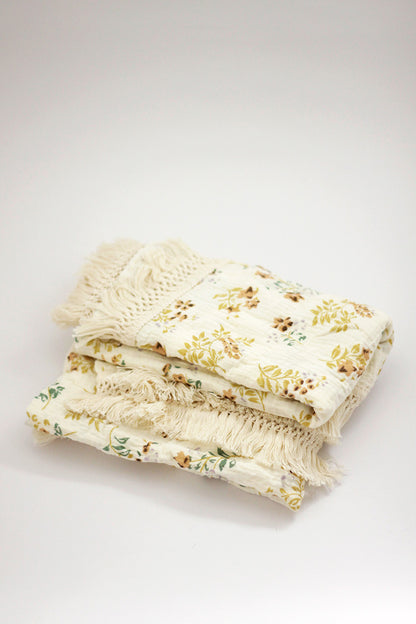 Baby Blanket - Beige Floral