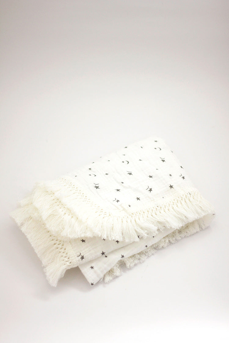 Baby Blanket - Stars On White
