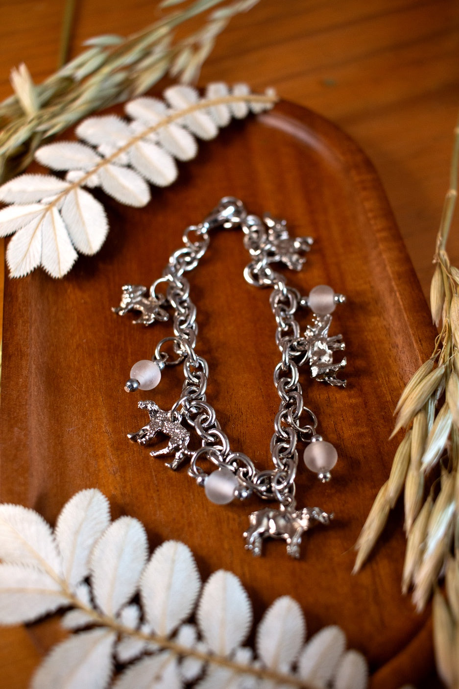 Charm Bracelet - Big 5 with White Beads