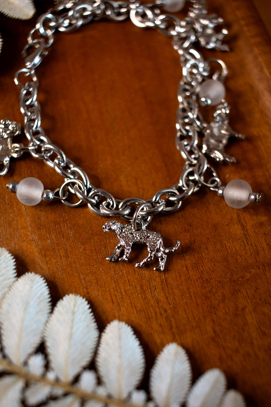 Charm Bracelet - Big 5 with White Beads