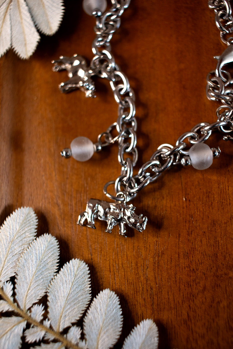 Charm Bracelet - Big 5 with White Beads