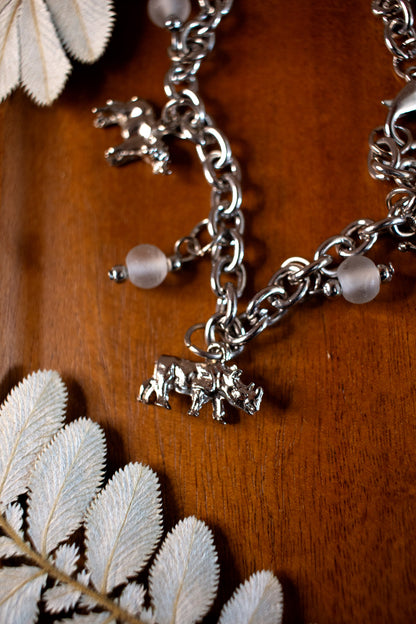 Charm Bracelet - Big 5 with White Beads