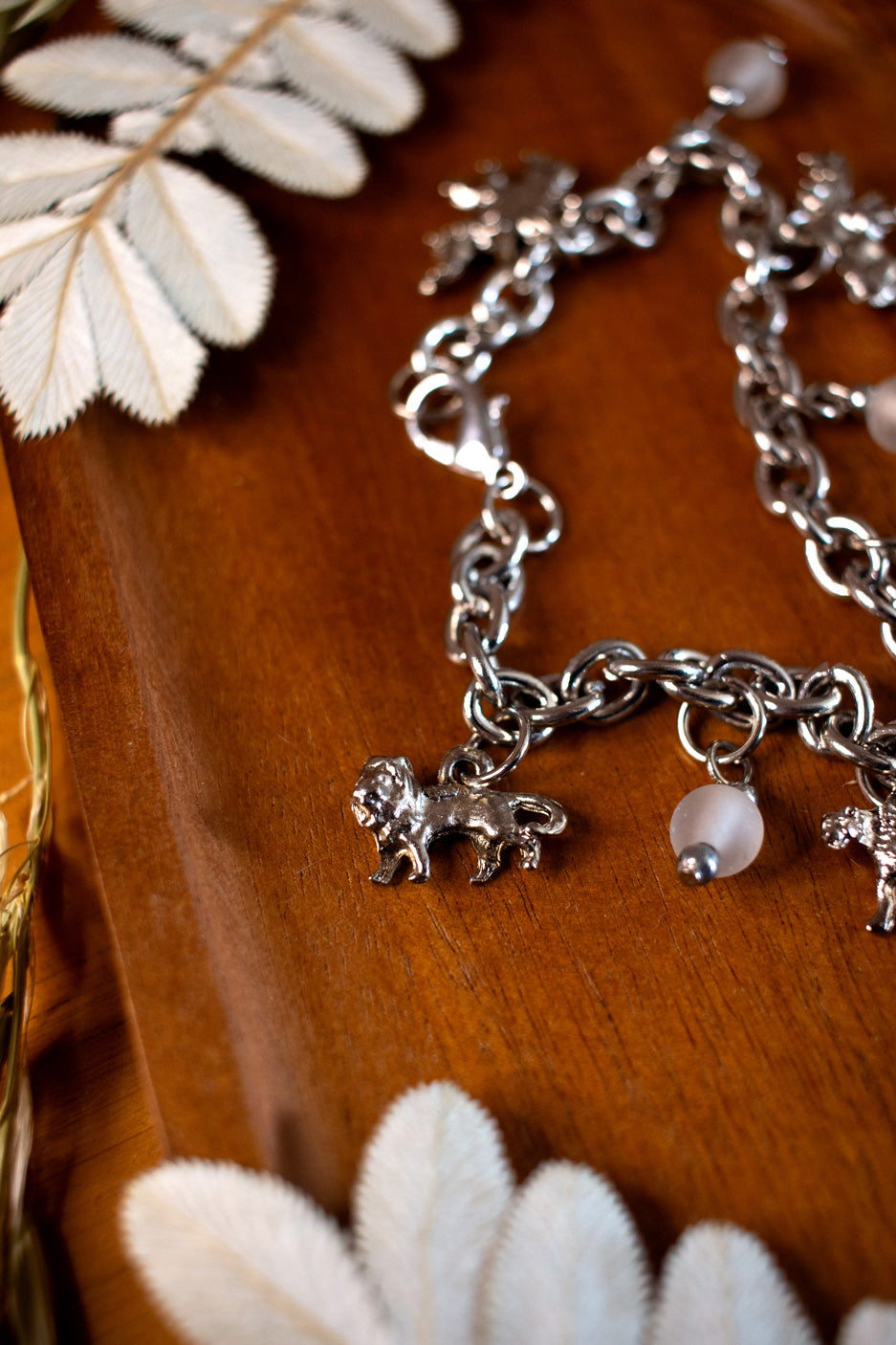 Charm Bracelet - Big 5 with White Beads