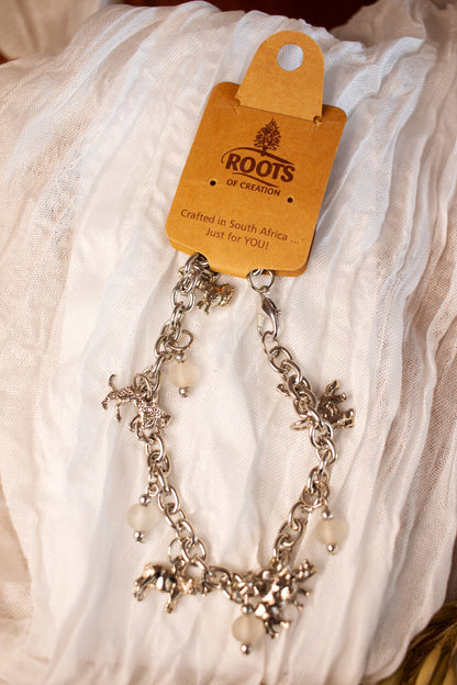 Charm Bracelet - Big 5 with White Beads