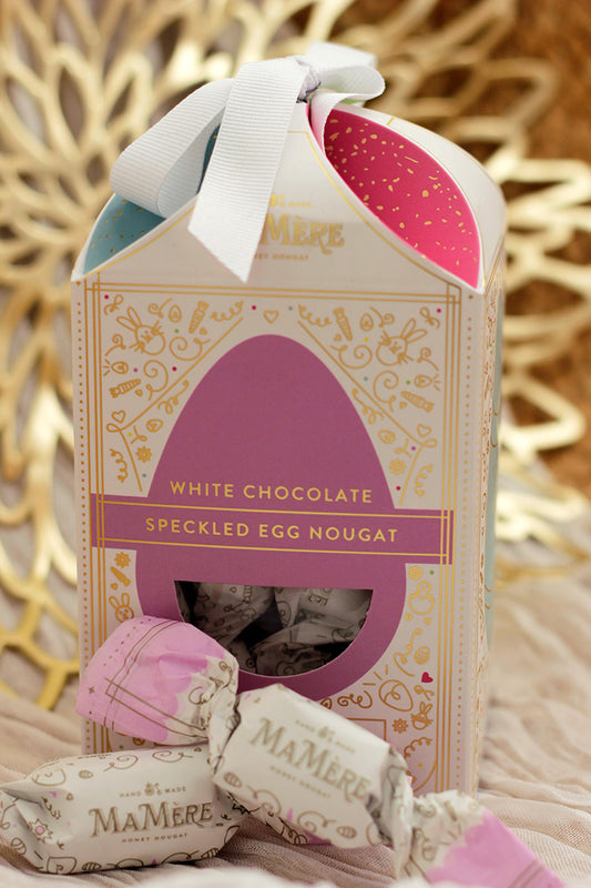 White Choc Speckled Egg Nougat Gift Box 185g