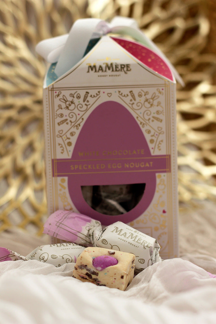White Choc Speckled Egg Nougat Gift Box 185g
