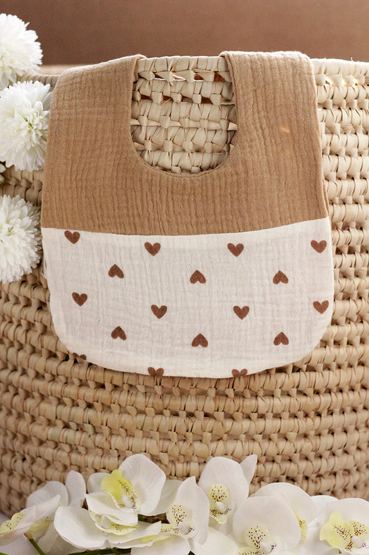 Cotton Baby Bib - Hearts