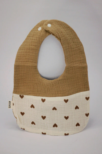 Cotton Baby Bib - Hearts