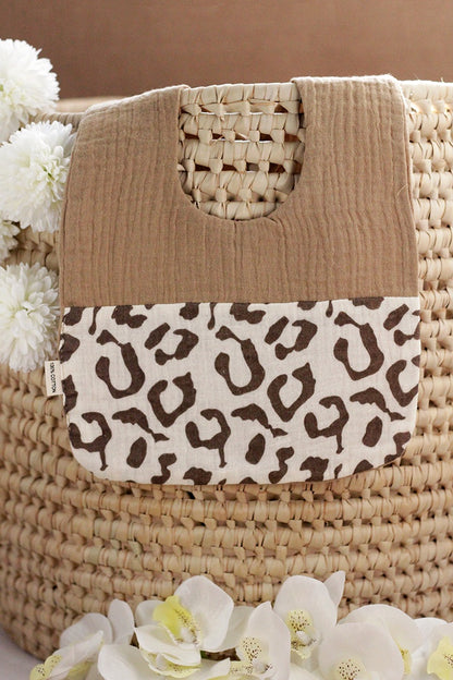Cotton Baby Bib - Leopard Print