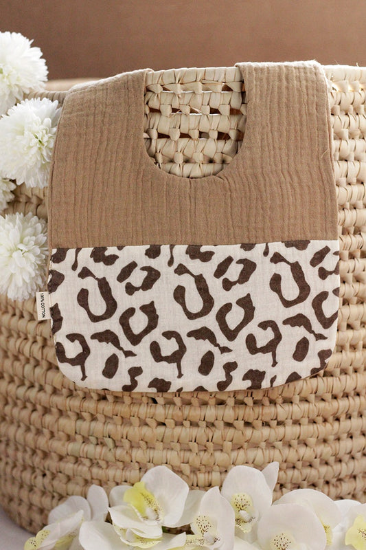 Cotton Baby Bib - Leopard Print