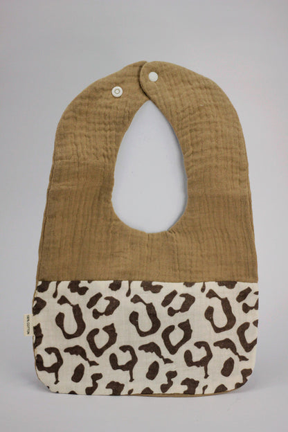 Cotton Baby Bib - Leopard Print