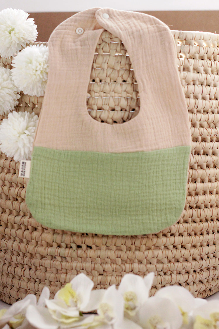 Cotton Baby Bib -  Light Green