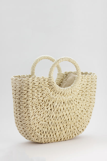Large Hand-held Rope Bag - Cream
