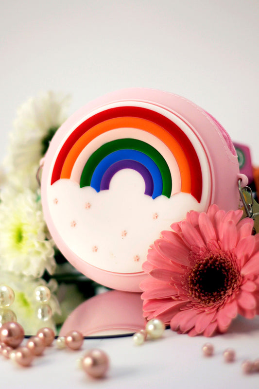 Silicone Round Rainbow Bag - Pink