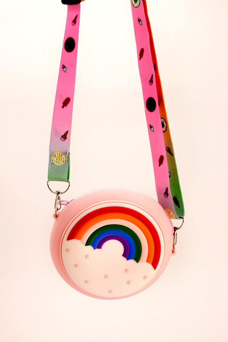 Silicone Round Rainbow Bag - Pink