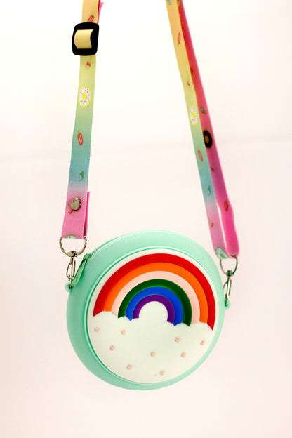 Silicone Round Rainbow Bag - Turquoise