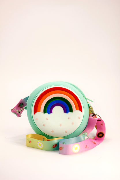 Silicone Round Rainbow Bag - Turquoise