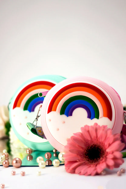 Silicone Round Rainbow Bag - Turquoise