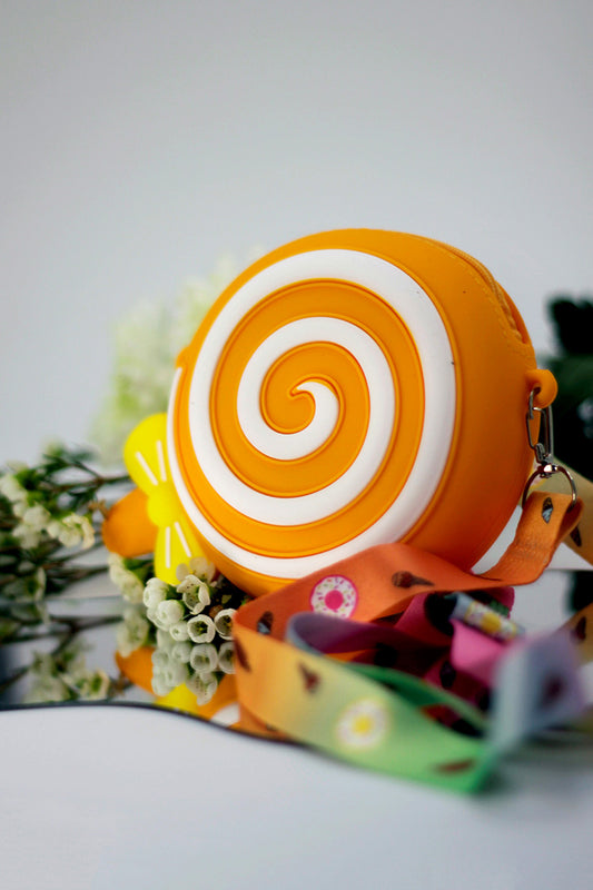 Silicone Round Swirl Bag - Orange