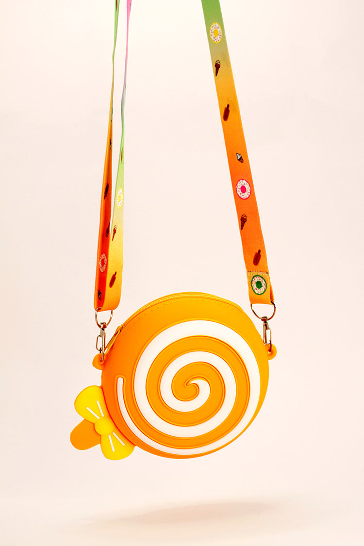 Silicone Round Swirl Bag - Orange