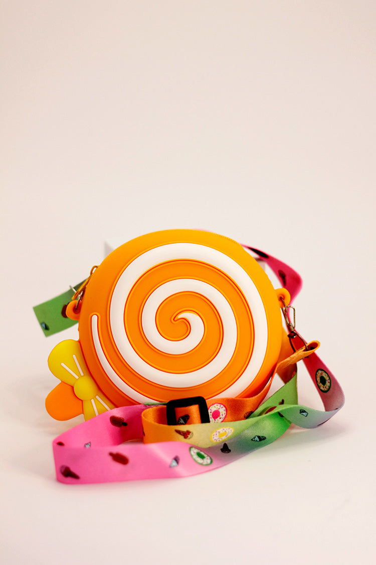 Silicone Round Swirl Bag - Orange