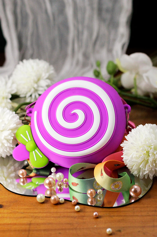 Silicone Round Swirl Bag - Purple
