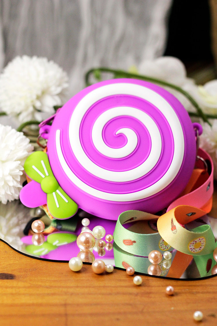 Silicone Round Swirl Bag - Purple